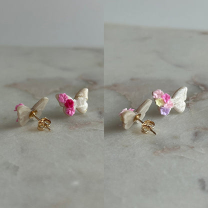 Butterfly floral studs