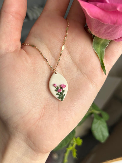 Rose June birth month necklace