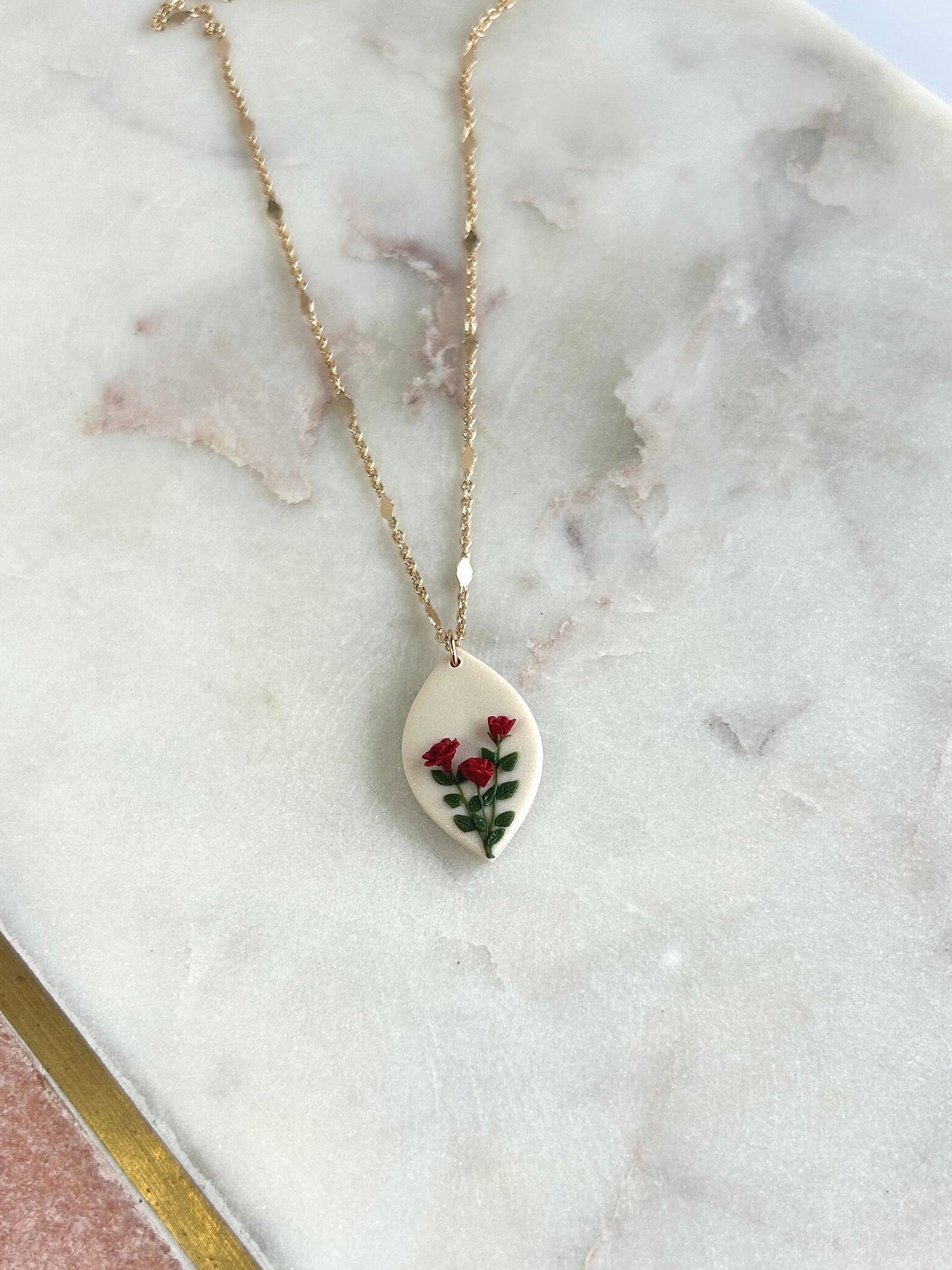 Rose June birth month necklace