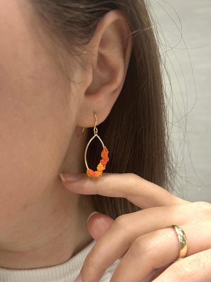 Autumn leaves oval earrings